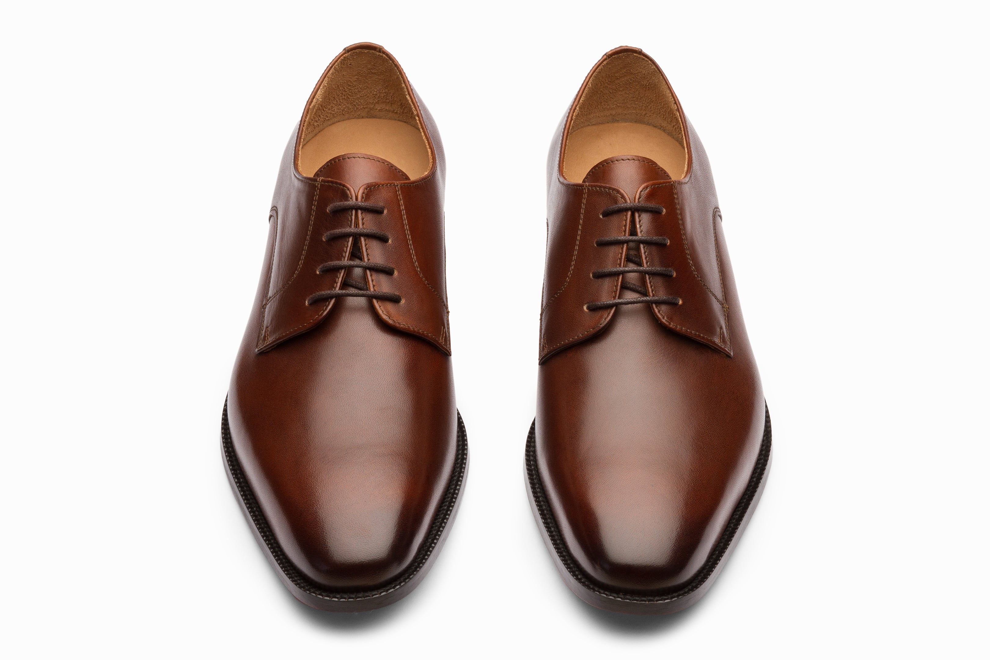 Men's Classic Plain Brown Derby Shoes - Stylish & Comfortable for Business, Casual & Formal Occasions