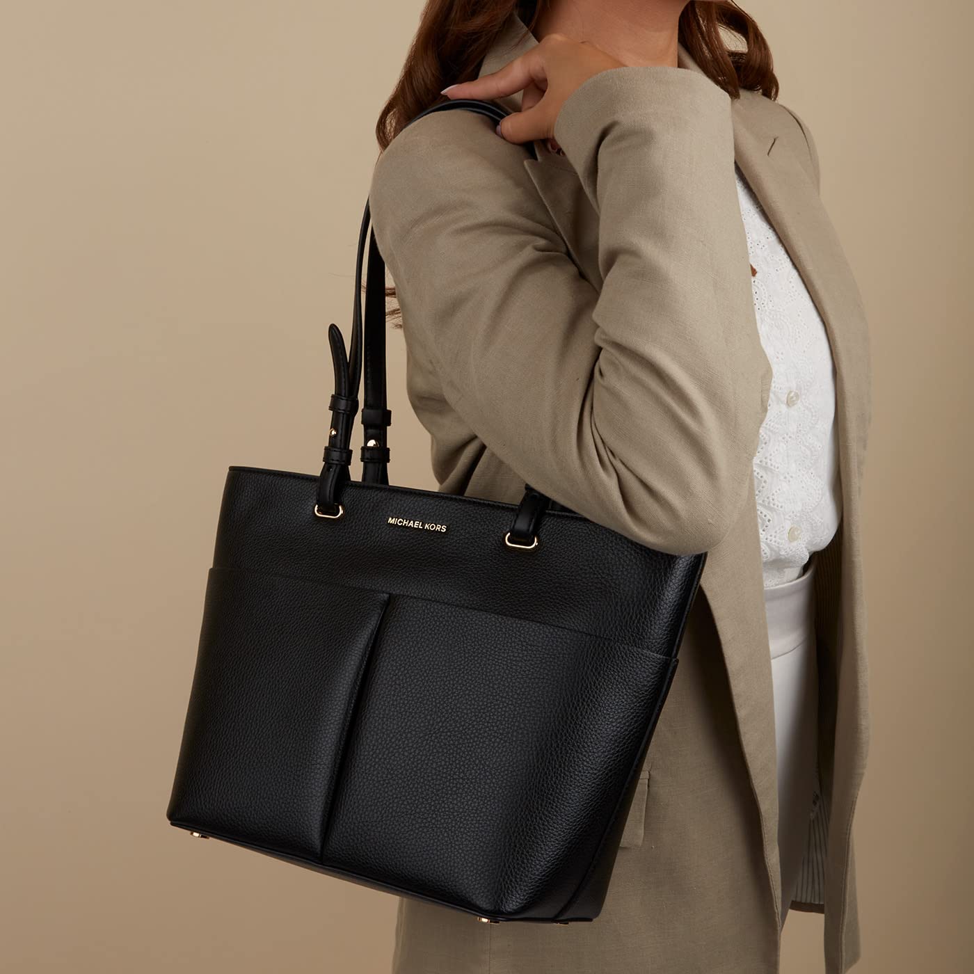 Michael Kors Signature Bright White Leather Crossbody Bag for Women - Perfect for Work, Travel & Everyday Use
