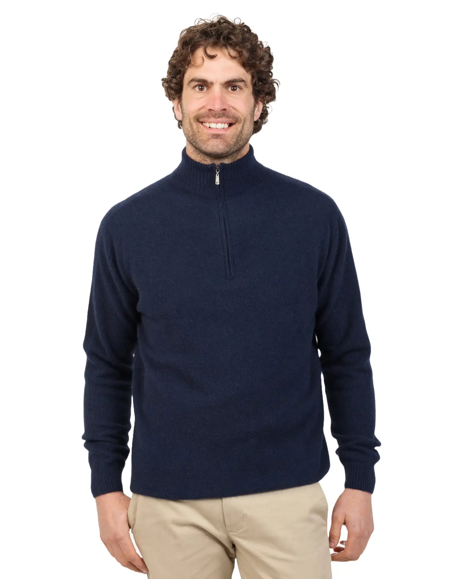 Twilight Blue Lightweight Half Zip Merino Wool Sweater for Men & Women - Soft & Breathable Outdoor Hiking & Casual Wear - NB336