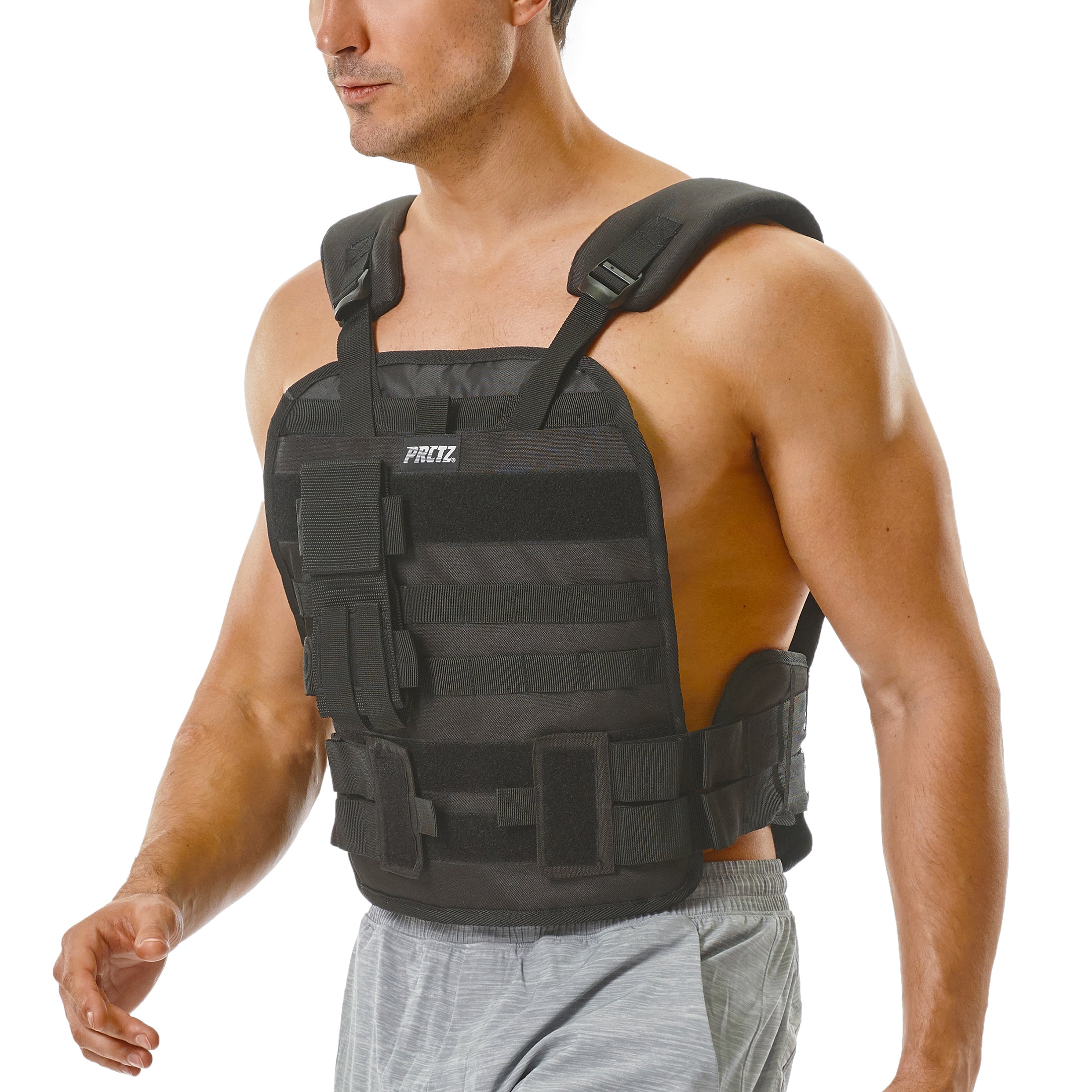 PRCTZ Adjustable Weighted Vest for Men & Women - 4-60 lbs Adjustable Weight - Strength Training, Running, Hiking & Fitness Workouts - Perfect for Home Gym, CrossFit & Outdoor Activities