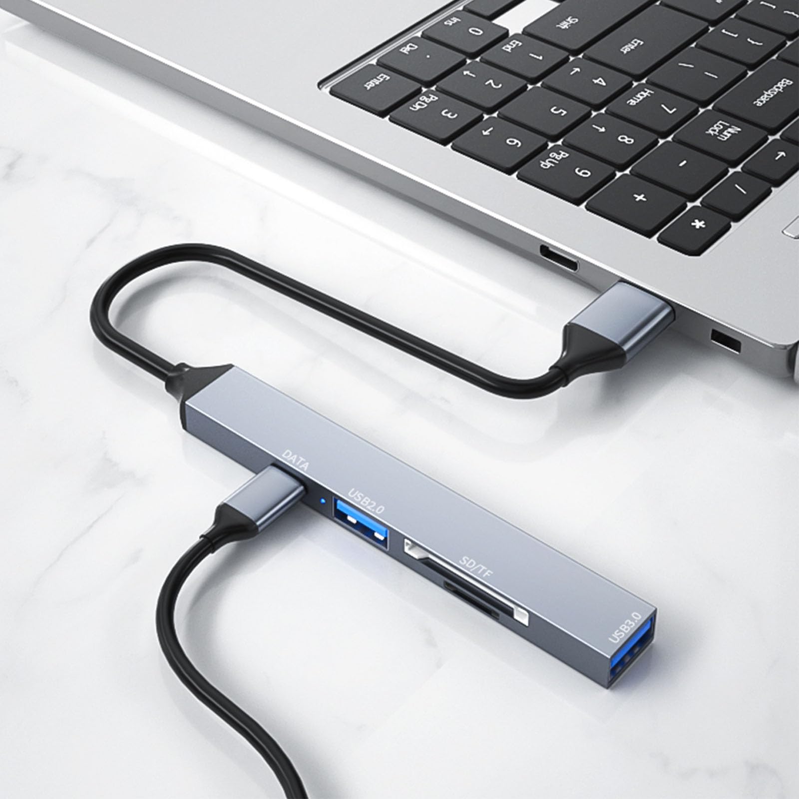 Yeselino 5-in-1 USB Hub with Type C & Card Reader - High Speed USB 3.0/2.0 Splitter Adapter for Laptop, Desktop, PC, Mac - Perfect for Office, Home, Travel & Multi-Device Charging