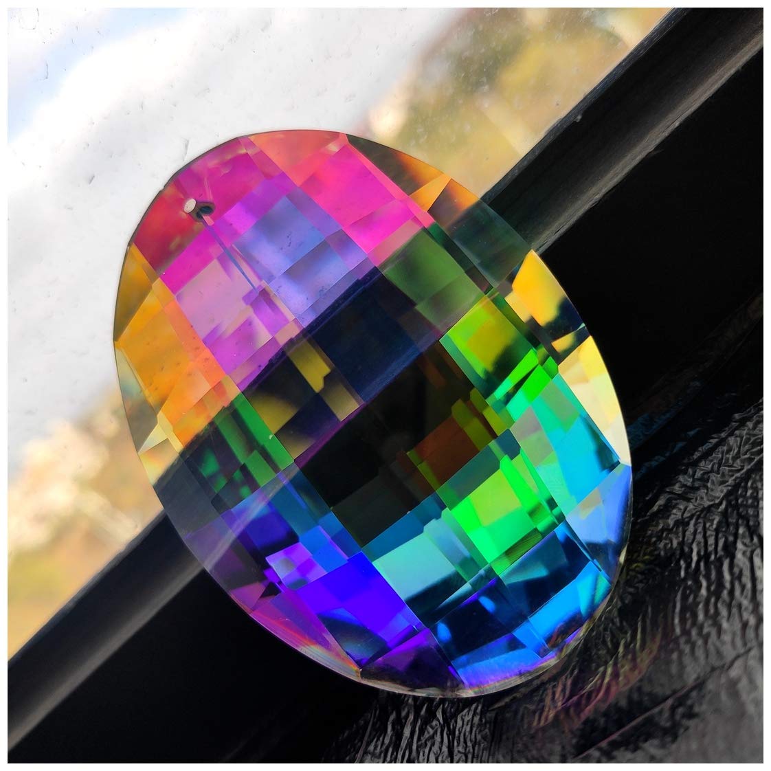 H&D HYALINE & DORA Sun Catcher Crystal Rainbow Maker - Window Hang Prisms Pendant for Home Decor, Garden & Wedding Decorations - Create Stunning Rainbows Indoors & Outdoors