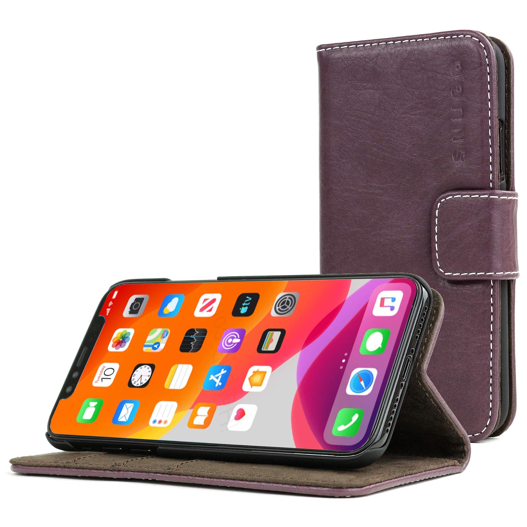 Premium Leather iPhone 11 Pro Wallet Case with Card Holder & Stand - Slim Flip Cover for Cards & Cash - Amethyst Purple Legacy Series | Perfect for Work, Travel & Everyday Protection