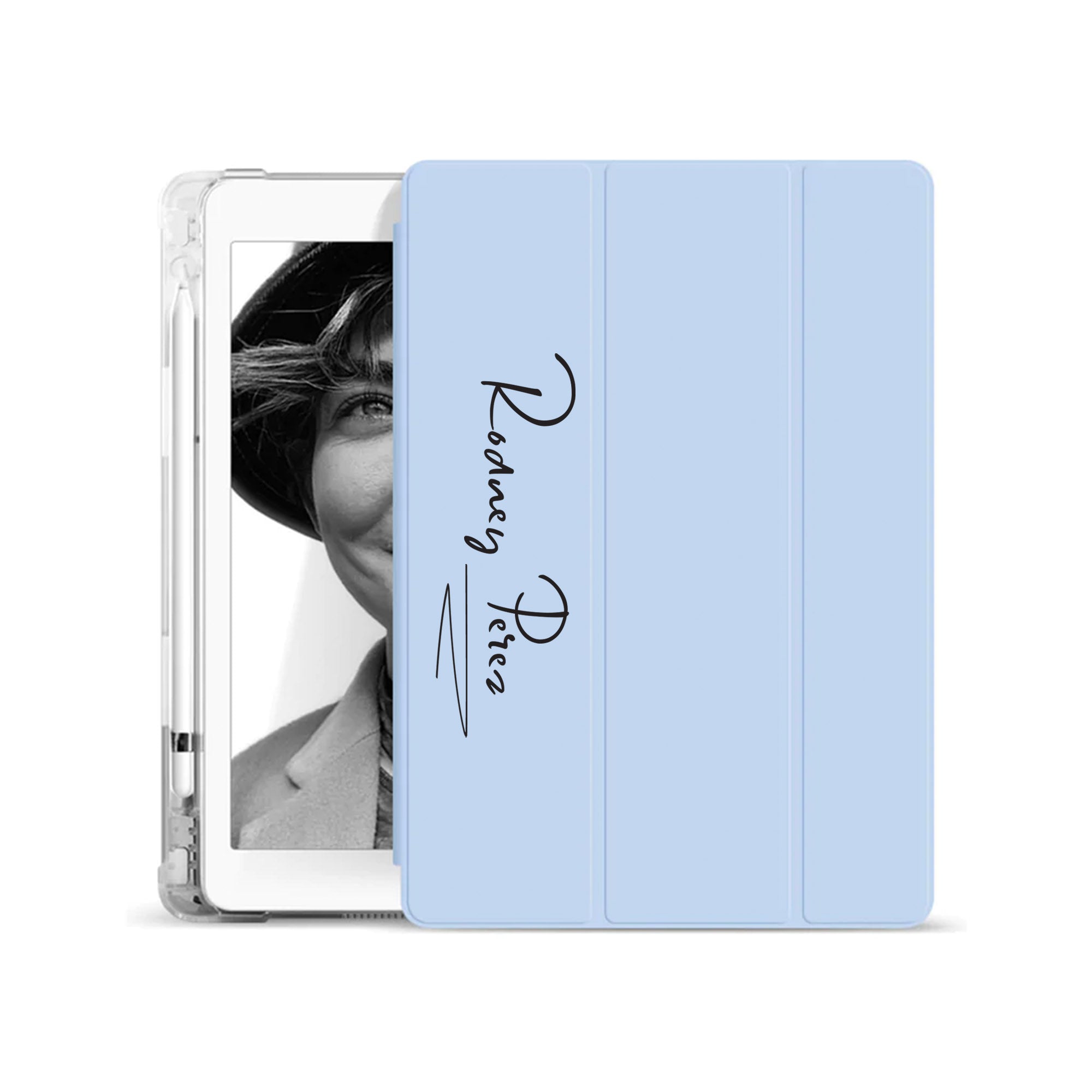 iPad See-Through Clear Case with Signature & Occupation 218 - Slim Protective Cover for iPad Pro/Air/Mini, Perfect for Work, School & Travel