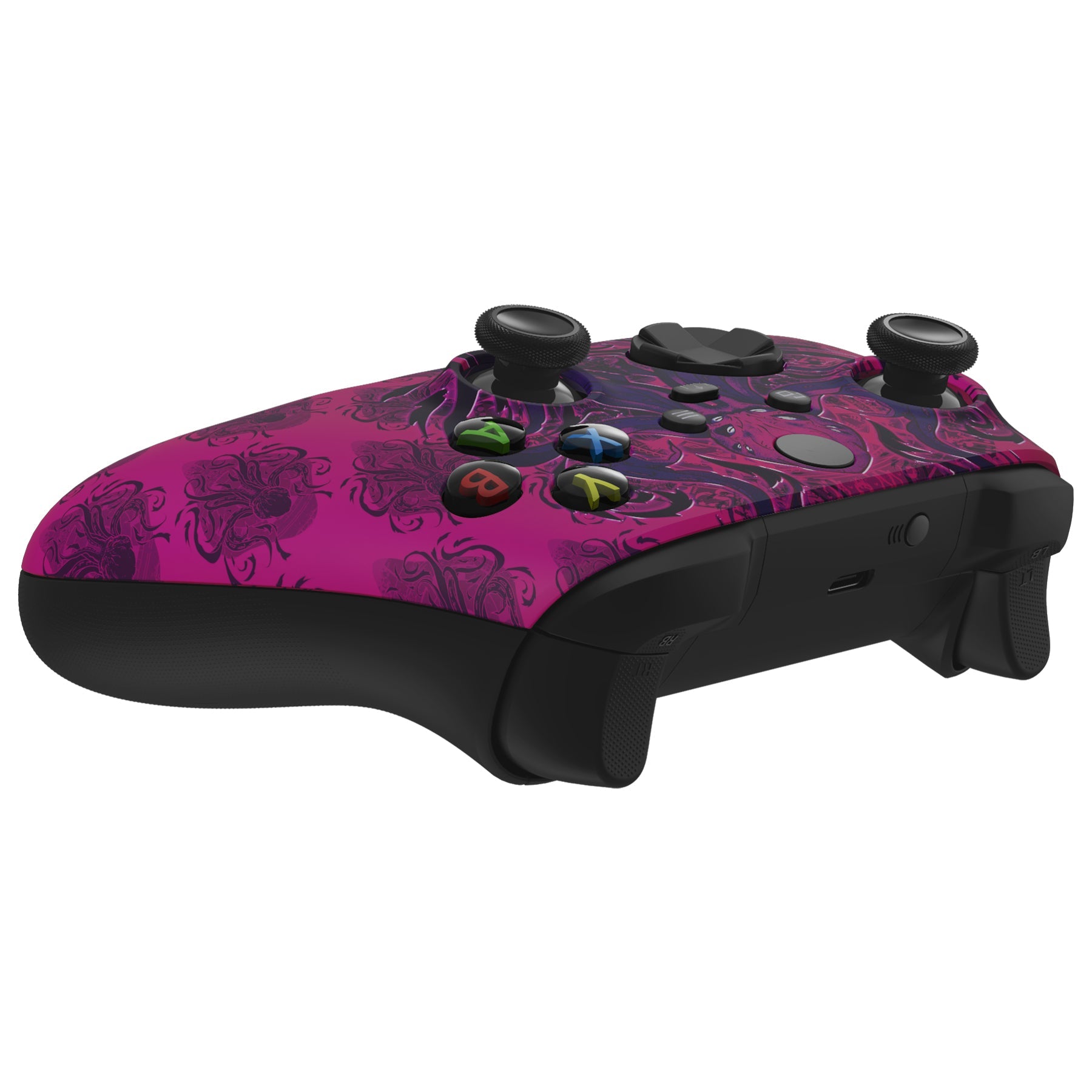 eXtremeRate Replacement Front Housing Shell for Xbox Series X & S Controller - Darkness Octopus Design | Custom Gaming Shell Cover | Perfect for Gaming Enthusiasts & Modders | Enhance Your Xbox Controller Style