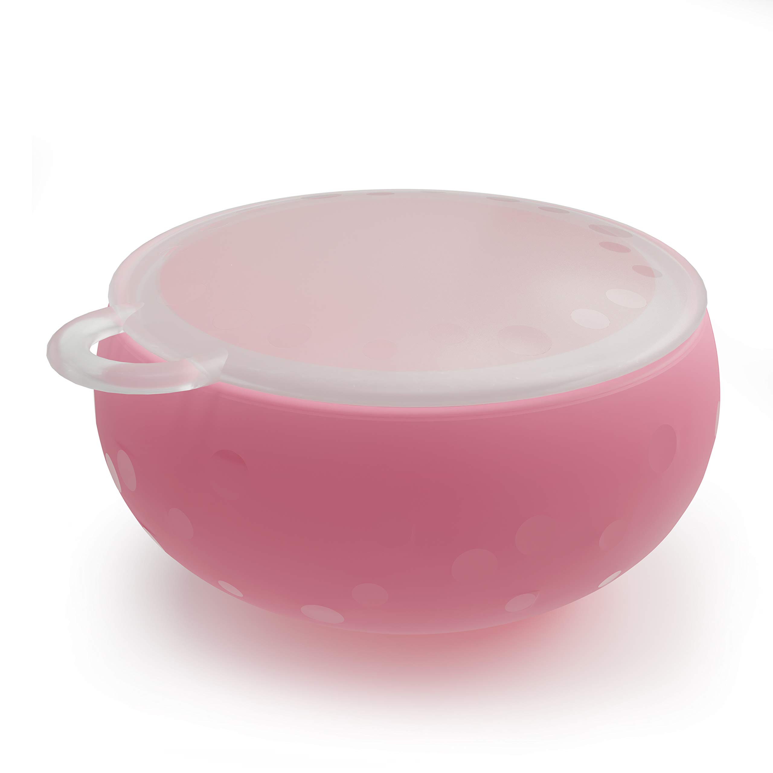 Bakerpan Silicone Toddler Feeding Bowl with Lid - BPA-Free, Non-Slip, Microwave & Dishwasher Safe Baby Bowl for Travel, Home & Daycare Use (Pink) - Perfect for Baby Food, Snacks & On-the-Go Meals