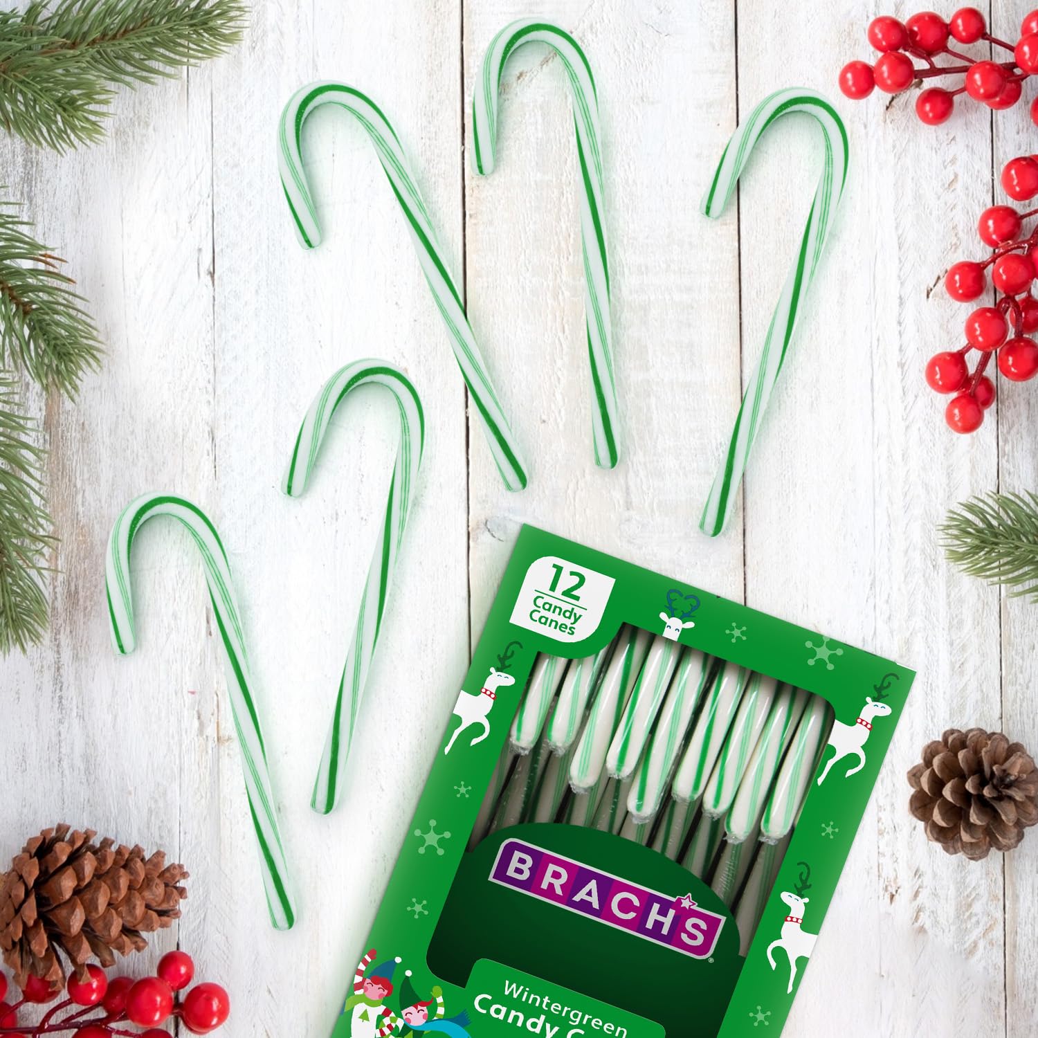 Bulk Individually Wrapped Candy Canes - 2 Pack (12 Canes Each) | Wintergreen Christmas Candy for Holiday Parties, Stocking Stuffers & Gifts | Perfect for Office Celebrations, Tree Decorations & Festive Treats