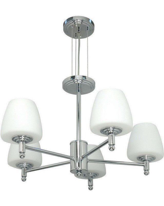 Nuvo Lighting 60 1077 Galileo Collection 5-Light Chandelier in Polished Chrome Finish - Elegant Dining Room & Foyer Lighting Fixture for Modern Homes