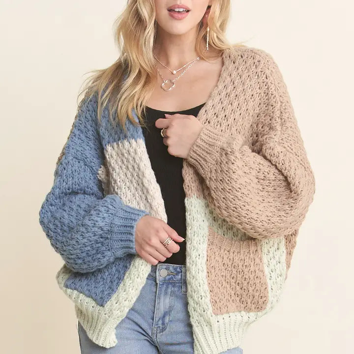 Colorblock Cardigan for Women - Lightweight Knit Open Front Sweater | Casual & Office Wear | On Sale $31.20 | Perfect for Fall Layering and Cozy Outfits