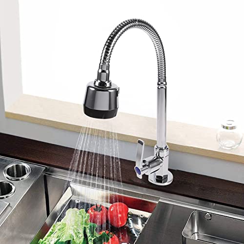 360° Rotating Zinc Alloy Single Handle Pull Down Kitchen Faucet with Cold Water Spray - Perfect for Modern Sinks, Dishwashing & Food Prep