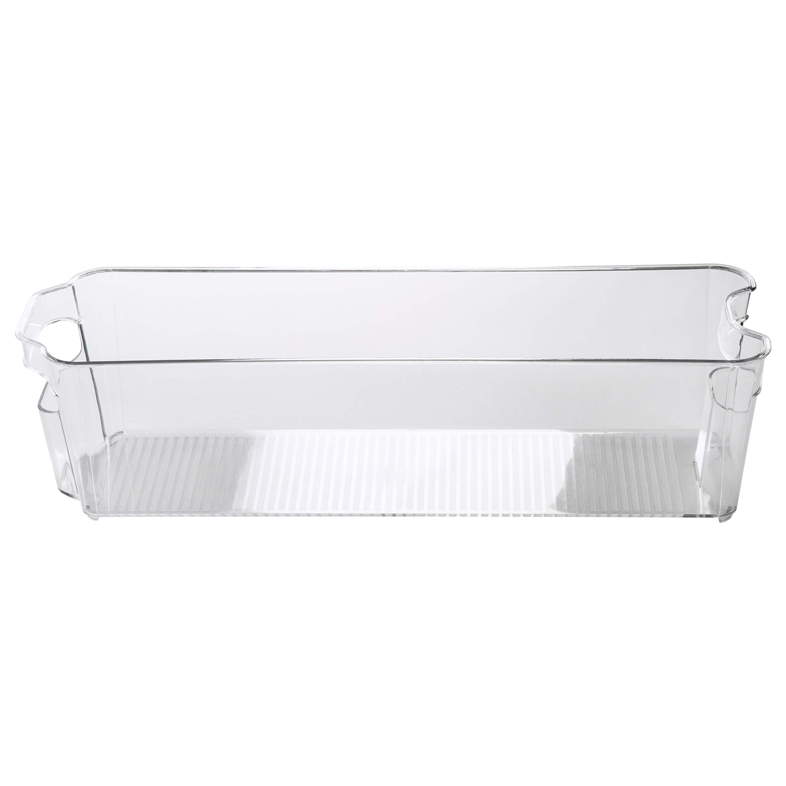 Kitchen Slim Refrigerator Shelf Organizer - Clear Stackable Space Saver for Fridge, Freezer, Countertop & Pantry Storage | Perfect for Small Kitchens & Apartment Living