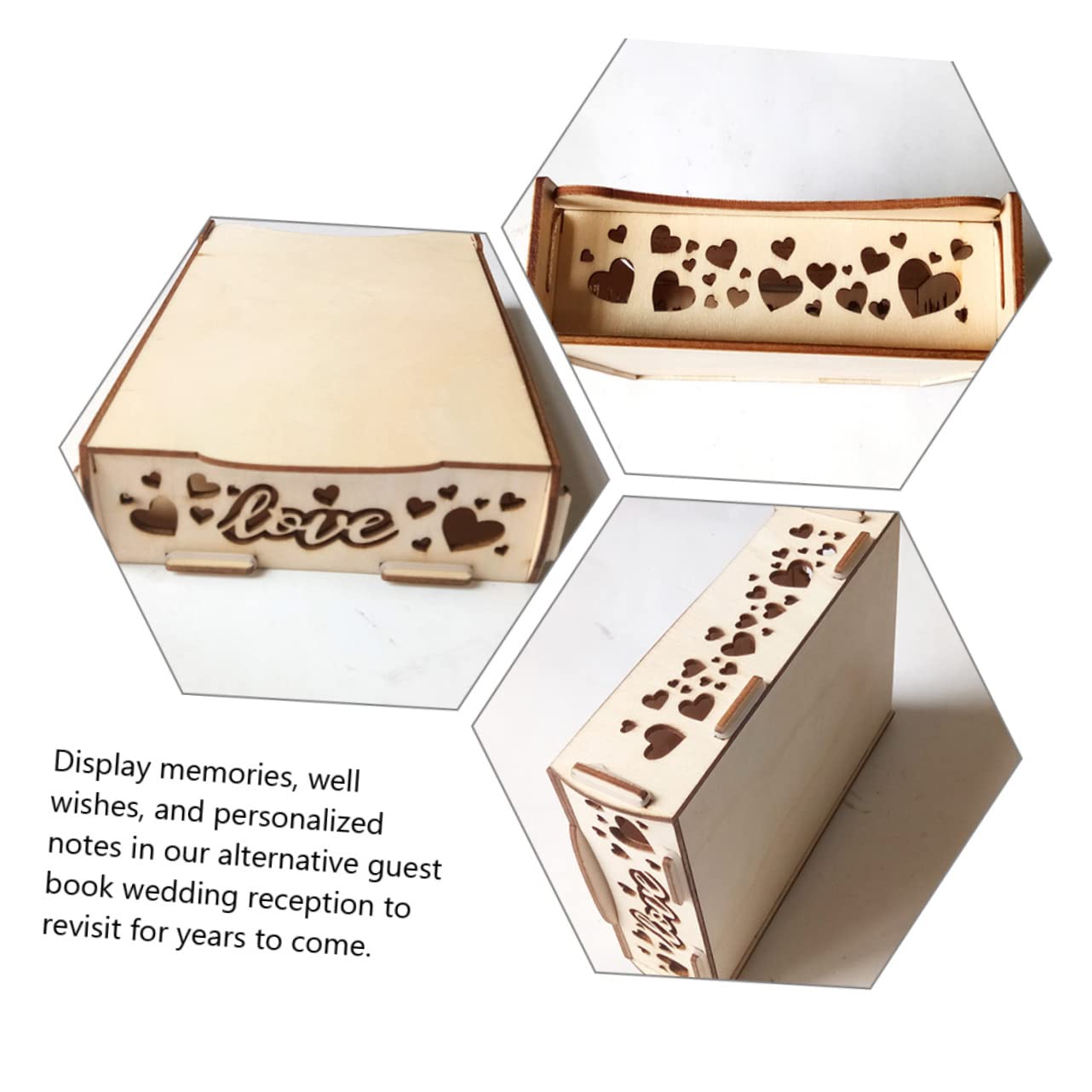 2-Pack MAGICLULU Wedding Guest Book Sign Holder Stand - Elegant Boxwood Display for Wedding Guest Books, Baby Books & Special Events - Perfect for Ceremonies, Receptions & Milestone Celebrations
