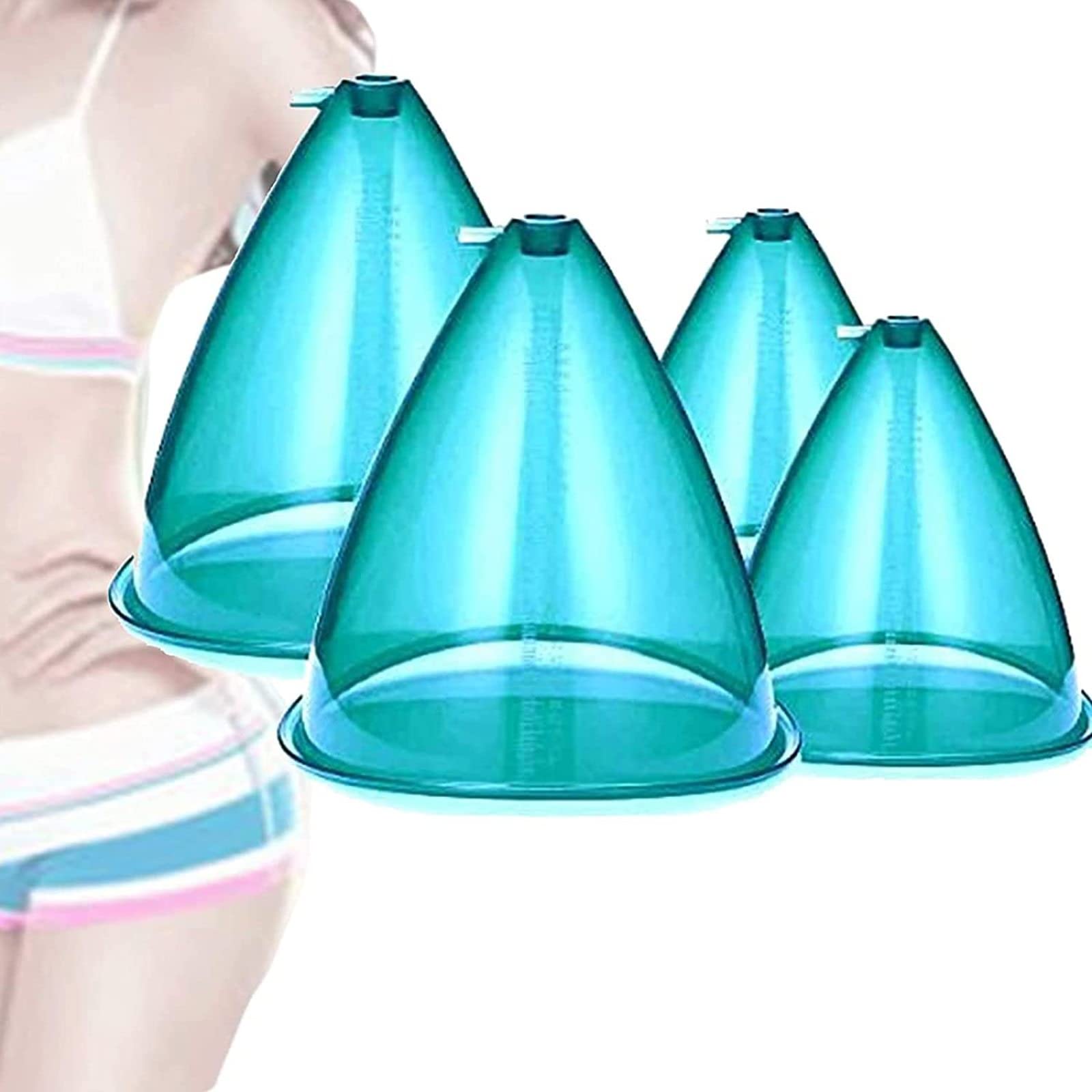 4pcs Large Vacuum Suction Cups for Hip Lift - High Capacity Vacuum Cupping Therapy Set for Body Sculpting & Cellulite Reduction - Perfect for Home Spa, Massage, and Beauty Treatments