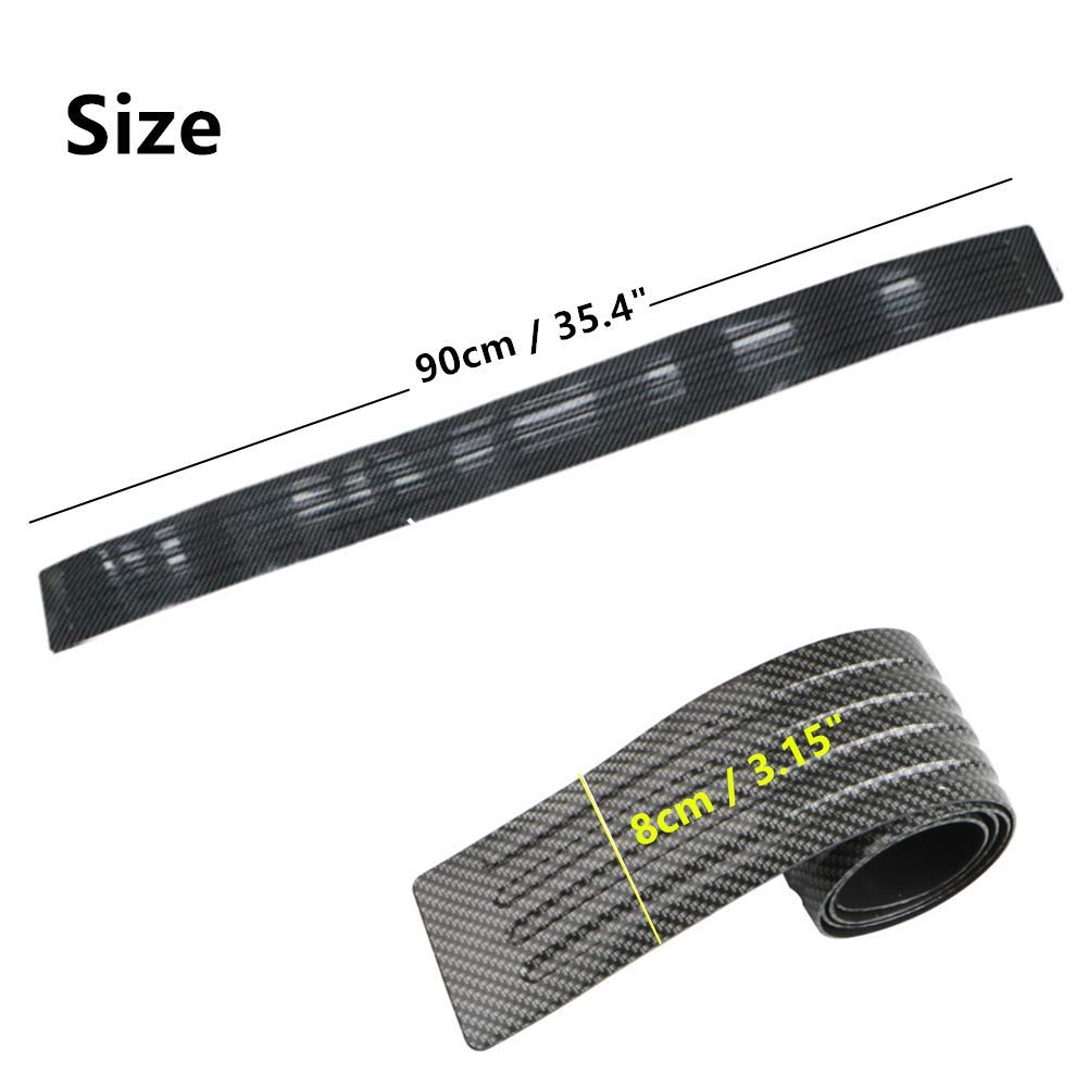 Youngine Universal Carbon Fiber Rubber Rear Bumper Guard Protector - Anti-Scratch Trim Cover for Car, Pickup, SUV & Truck (90cm/35.5in) - Durable Protection for Parking, Off-Road & Daily Driving