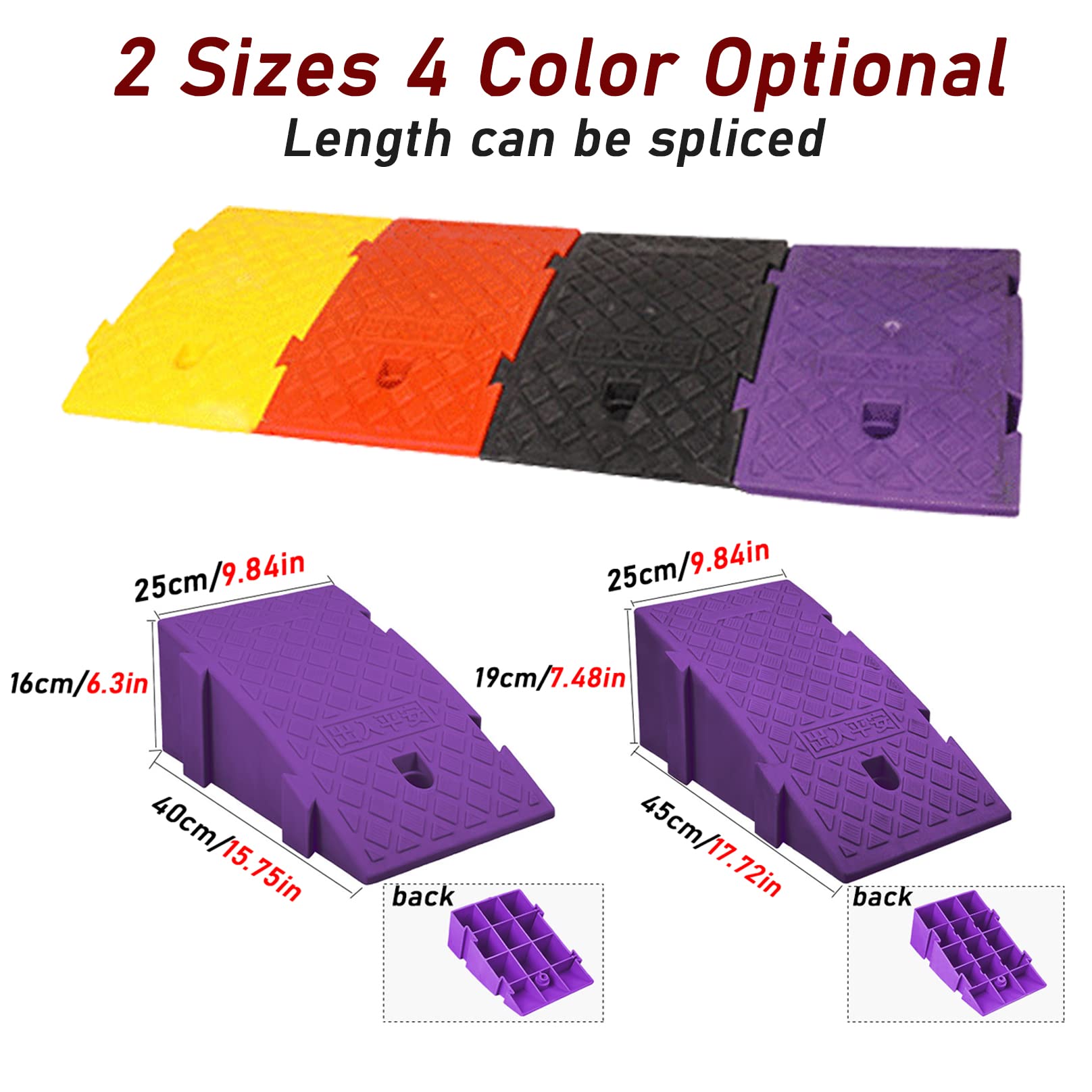 Heavy Duty Rubber Driveway Curb Ramp - 9.8