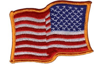 10 Pack USA Waving (Reversed) Iron-On Embroidered Patches for DIY Clothing, Hats, Bags & Backpacks - Patriotic Sewing & Craft Supplies