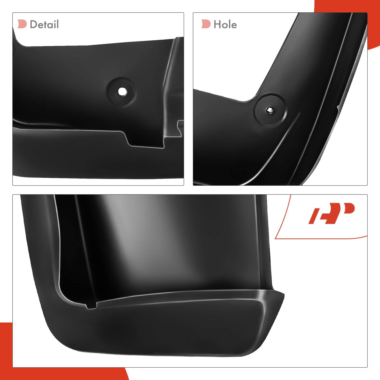 Premium 4PCS Mud Flaps Splash Guards for 2008-2012 Honda Accord Sedan - Front & Rear Set (Driver & Passenger) - Durable Black Mudguards with Hardware Accessories | All-Weather Protection Against Road Debris & Splashes