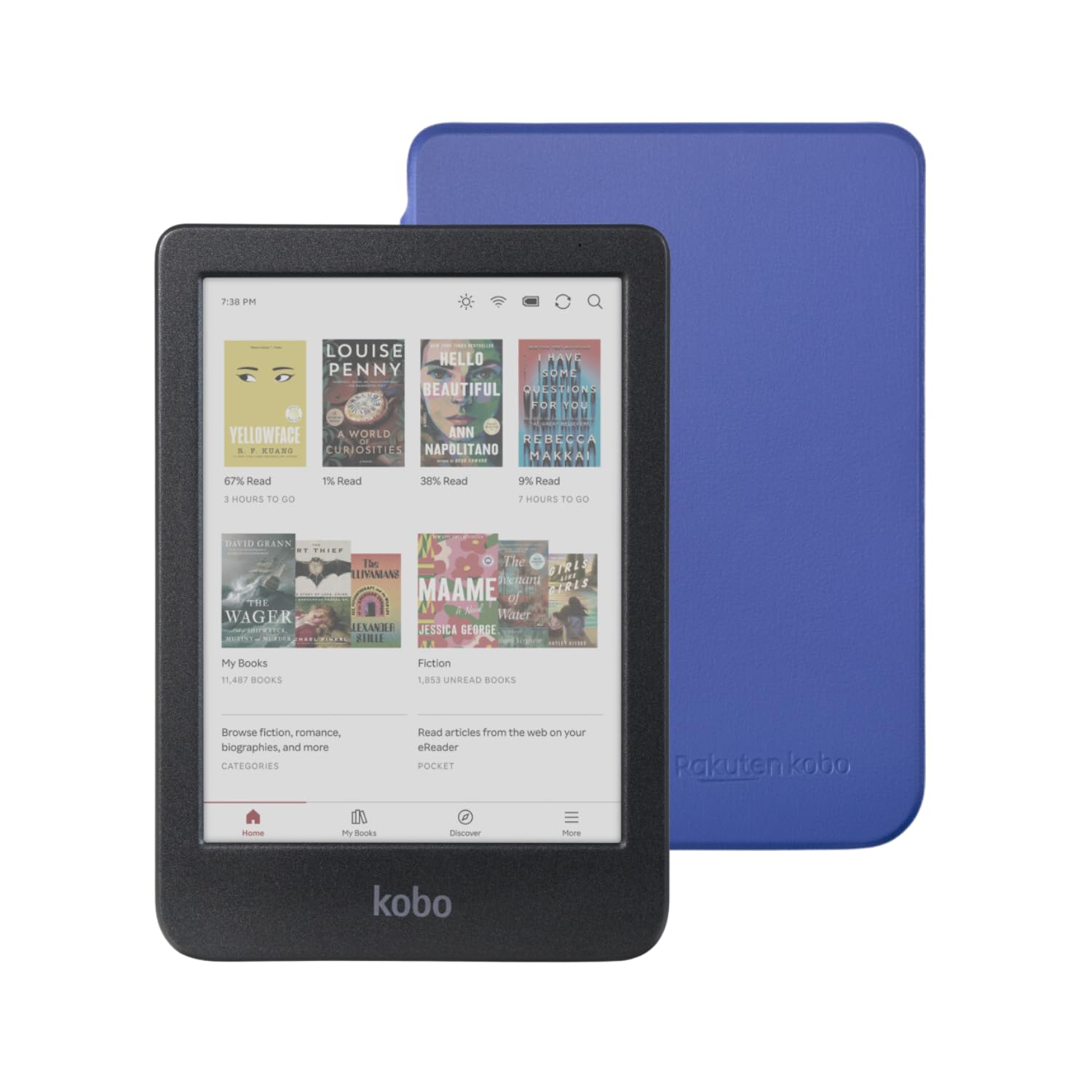 Kobo Clara Colour eReader with Cobalt Blue SleepCover Case Bundle - 6