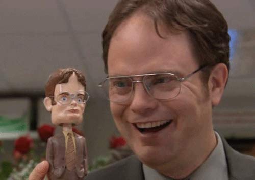 Dunder Mifflin Dwight Schrute Bobblehead - The Office TV Show Collectible, Perfect Gift for Fans | Desk Decor, Office Display, Pop Culture Memorabilia