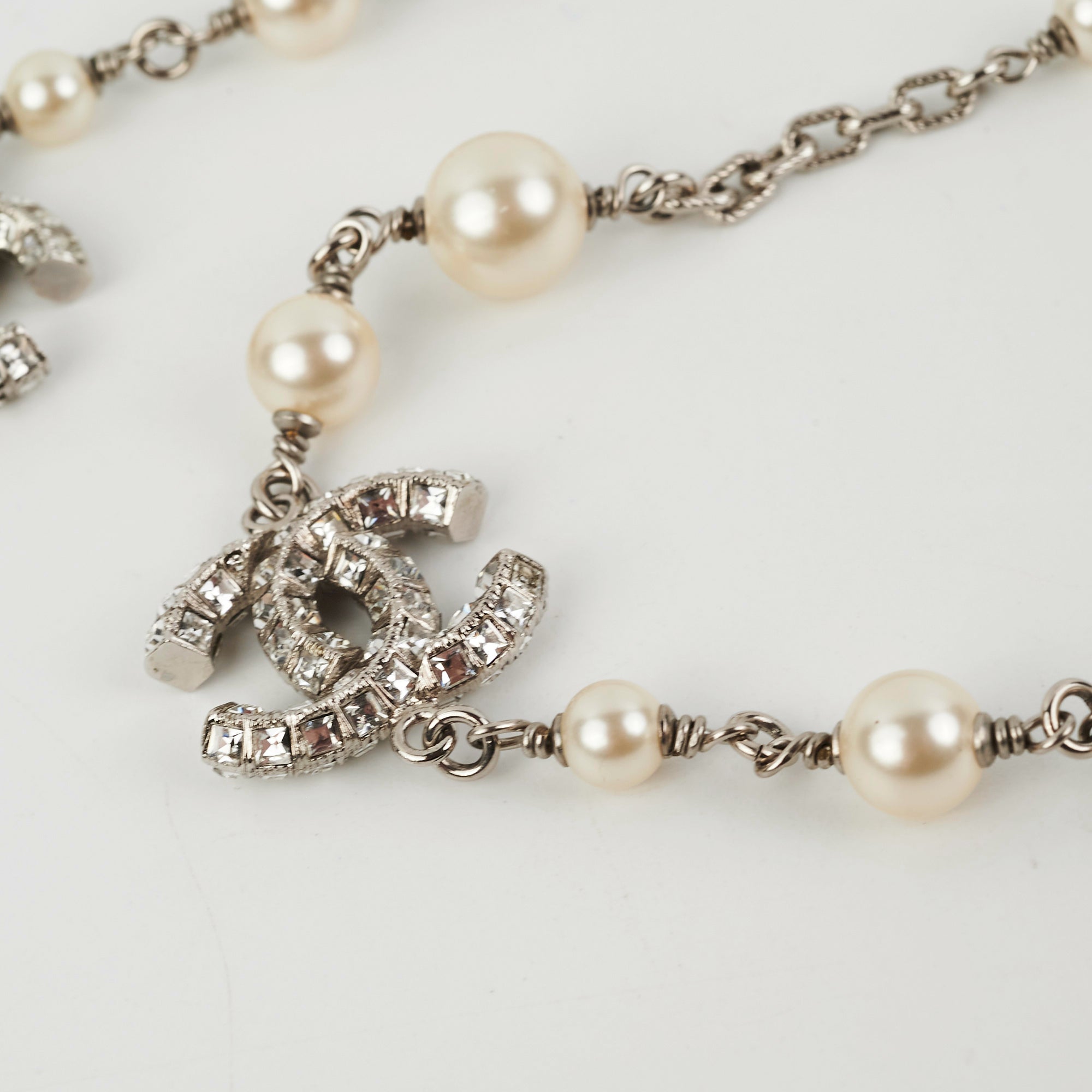 Chanel CC Logo Pearl Necklace - Elegant Costume Jewelry for Women | Perfect for Parties, Weddings & Special Occasions