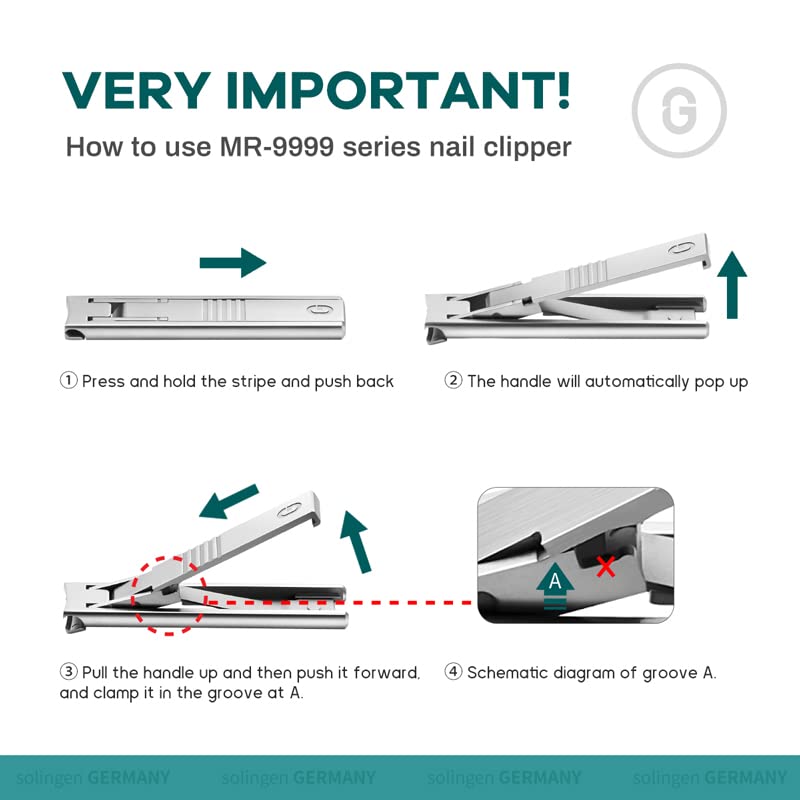 MR.GREEN Ultra Thin Nail Clippers - German Precision Stainless Steel Nail Cutters with Premium Cowhide Leather Case (Light Grey) | Perfect for Travel, Home & Professional Grooming Kits