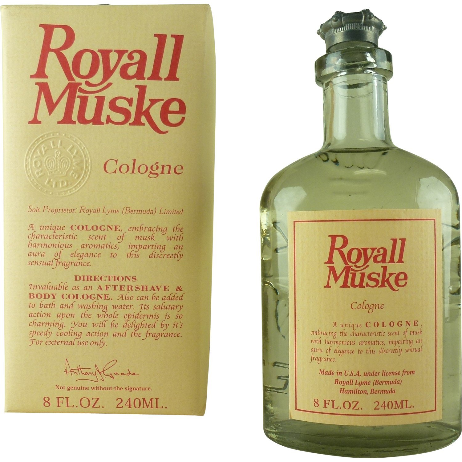 ROYALL MUSKE Cologne & All-Purpose Lotion for Men - 8 oz | Premium Fragrance by Royall | Perfect for Daily Use, Grooming & Special Occasions