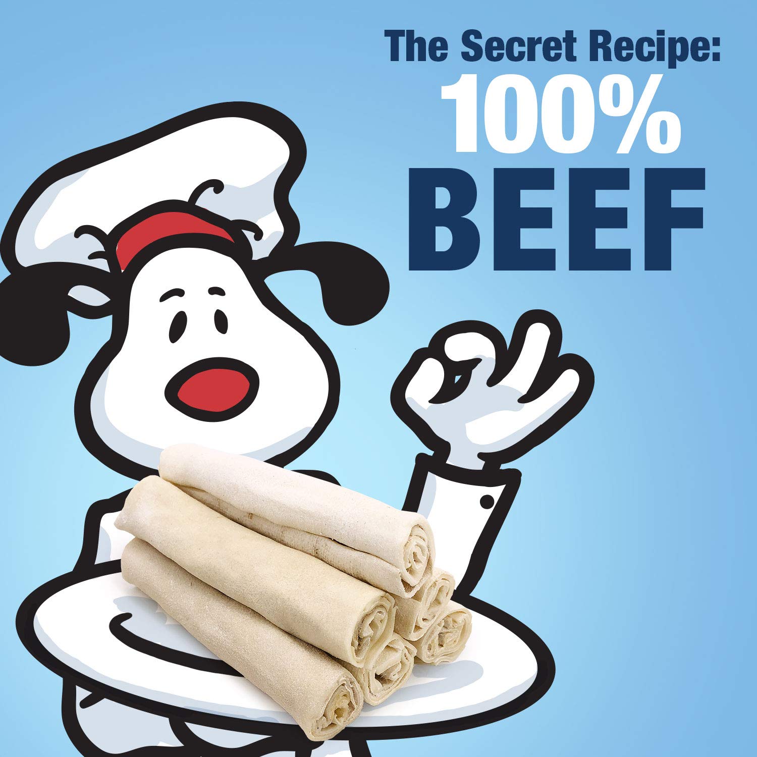 Premium ValueBull USA Retriever Rolls - 10 Inch Thick Rawhide Dog Chews (50 Count Bulk Pack) | Natural USA Beef Hide, Long-Lasting, Chemical-Free, No Artificial Flavors | Perfect for Aggressive Chewers & Dental Health