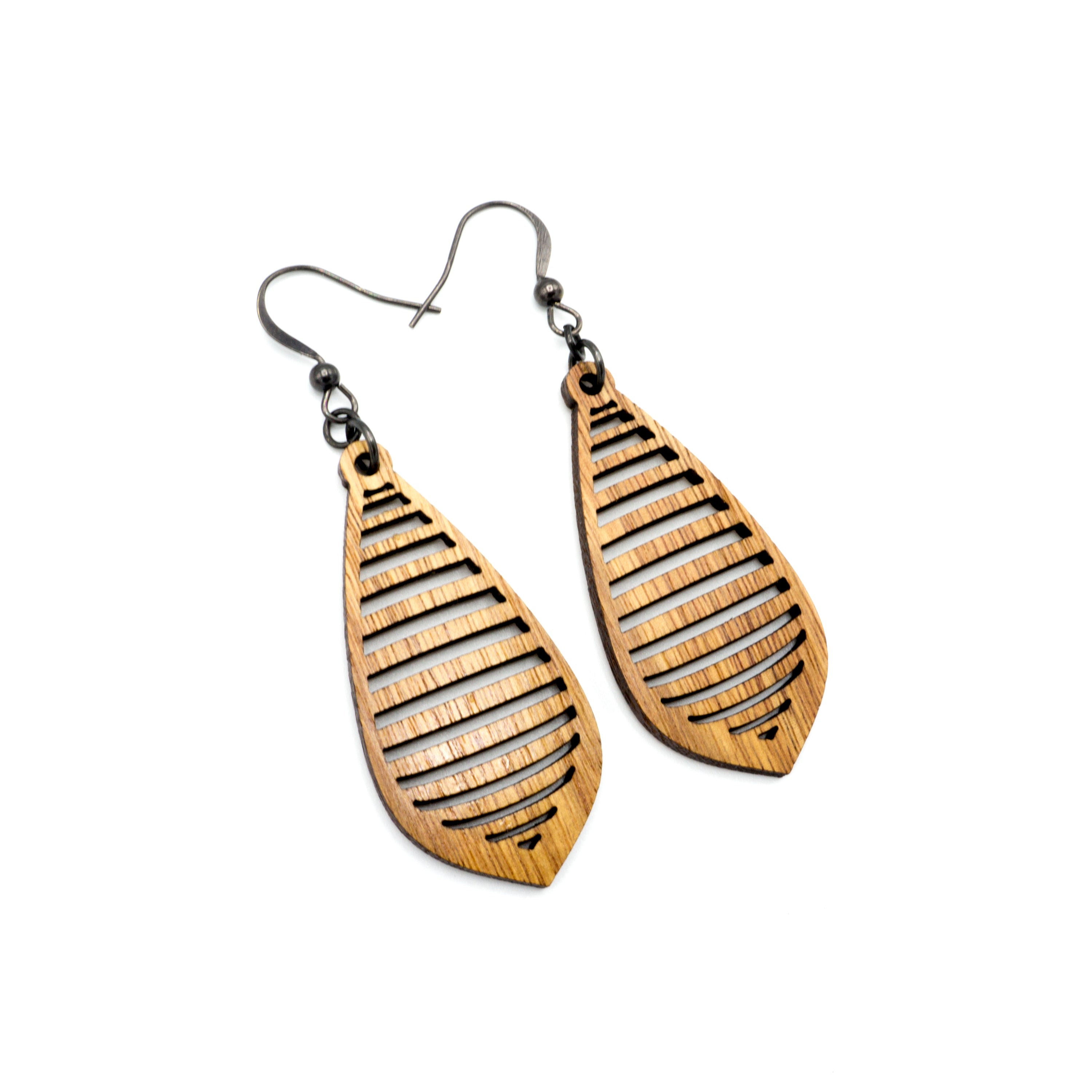 Gem Point 12 [S] Canarywood Wood Earrings - Handmade Boho Dangle Earrings for Women, Perfect for Casual Wear, Parties & Special Occasions