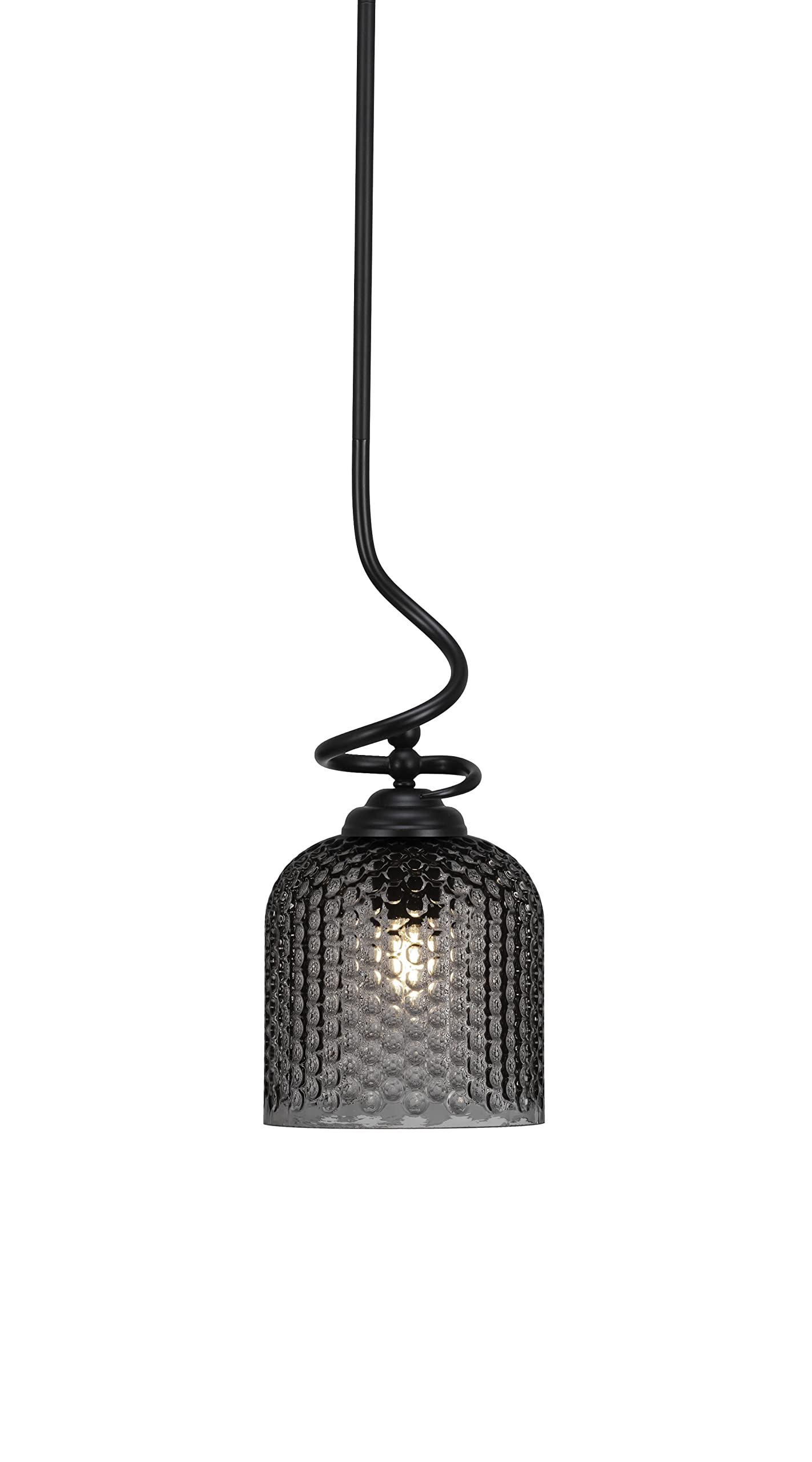 Toltec Lighting Capri 1-Light Matte Black Pendant Light Fixture (900-MB-4912) - Perfect for Kitchen Island, Dining Room, or Entryway Lighting