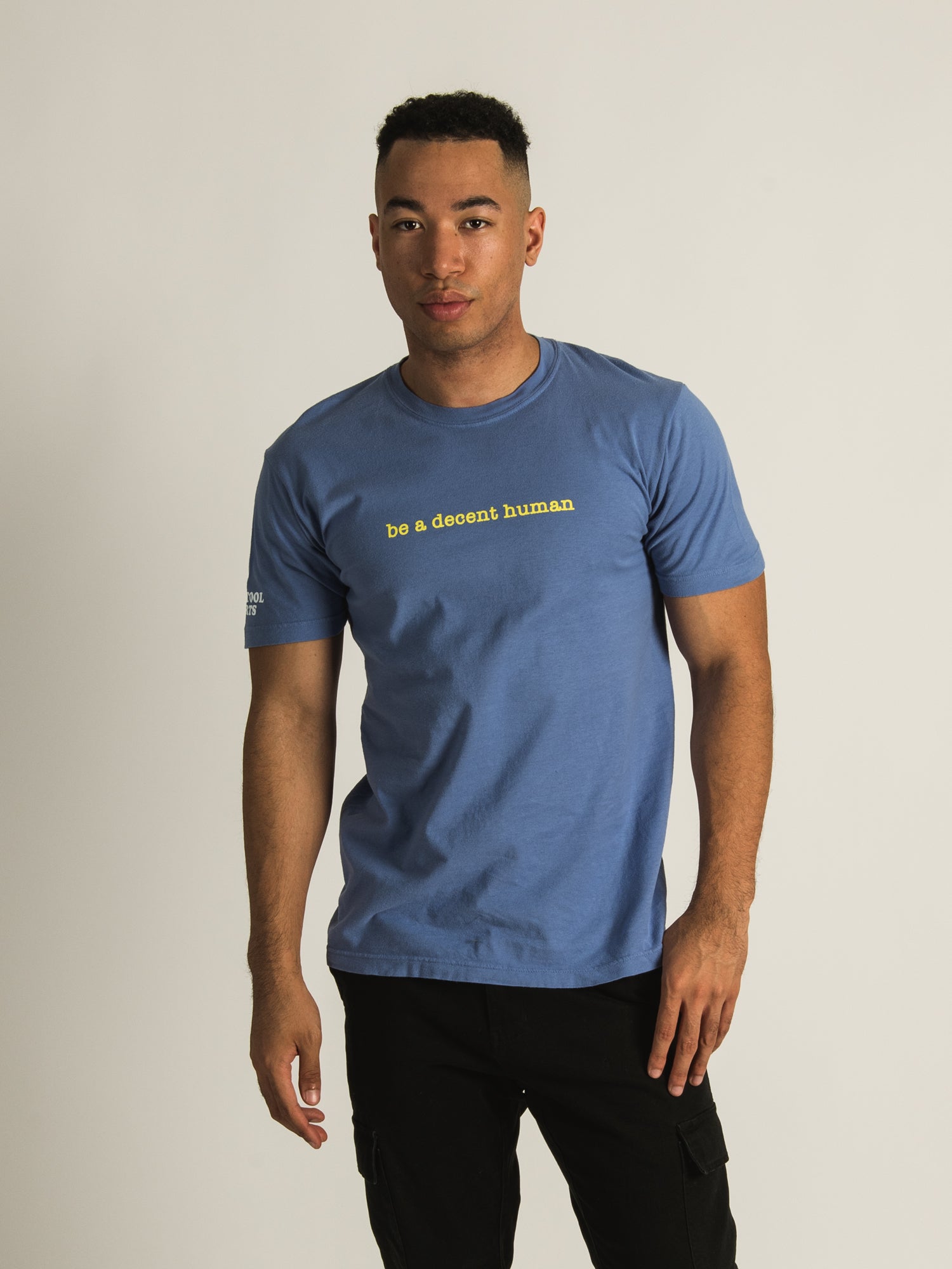 Barstool Sports Be a Decent Human T-Shirt - Men's Funny Graphic Tee - Casual Cotton Crewneck - Perfect for Sports Fans & Comedy Lovers - Great for Game Day, Parties, and Everyday Wear