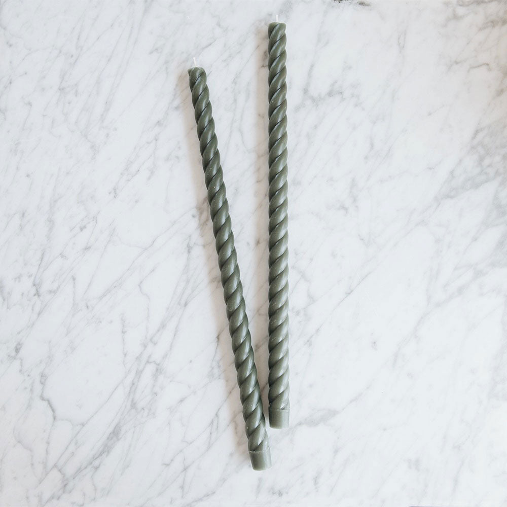 18 Taper Rope Candles - Natural Moss Scented Candles for Home Decor, Wedding & Romantic Dinner Ambiance | Long-Lasting Soy Wax Candles for Relaxation & Aromatherapy