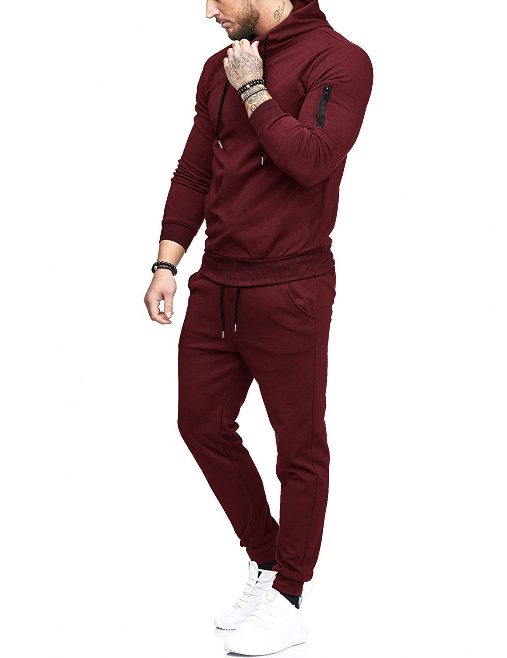 COOFANDY Men's 2-Piece Hooded Tracksuit Set - Athletic Running Jogging Sweatsuit for Casual Sports & Gym Workouts | Perfect for Workout, Training, and Streetwear Fashion