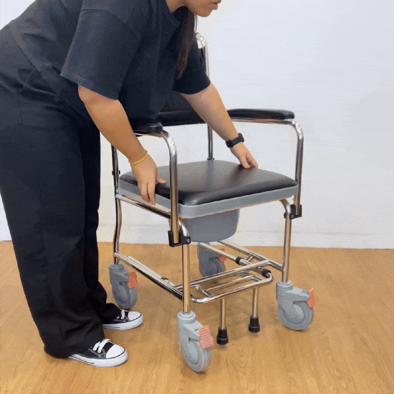 CarePlus Detachable Commode with Anti-Tippers - Stainless Steel Portable Toilet for Elderly & Disabled - Ideal for Home, Hospital & Travel Use