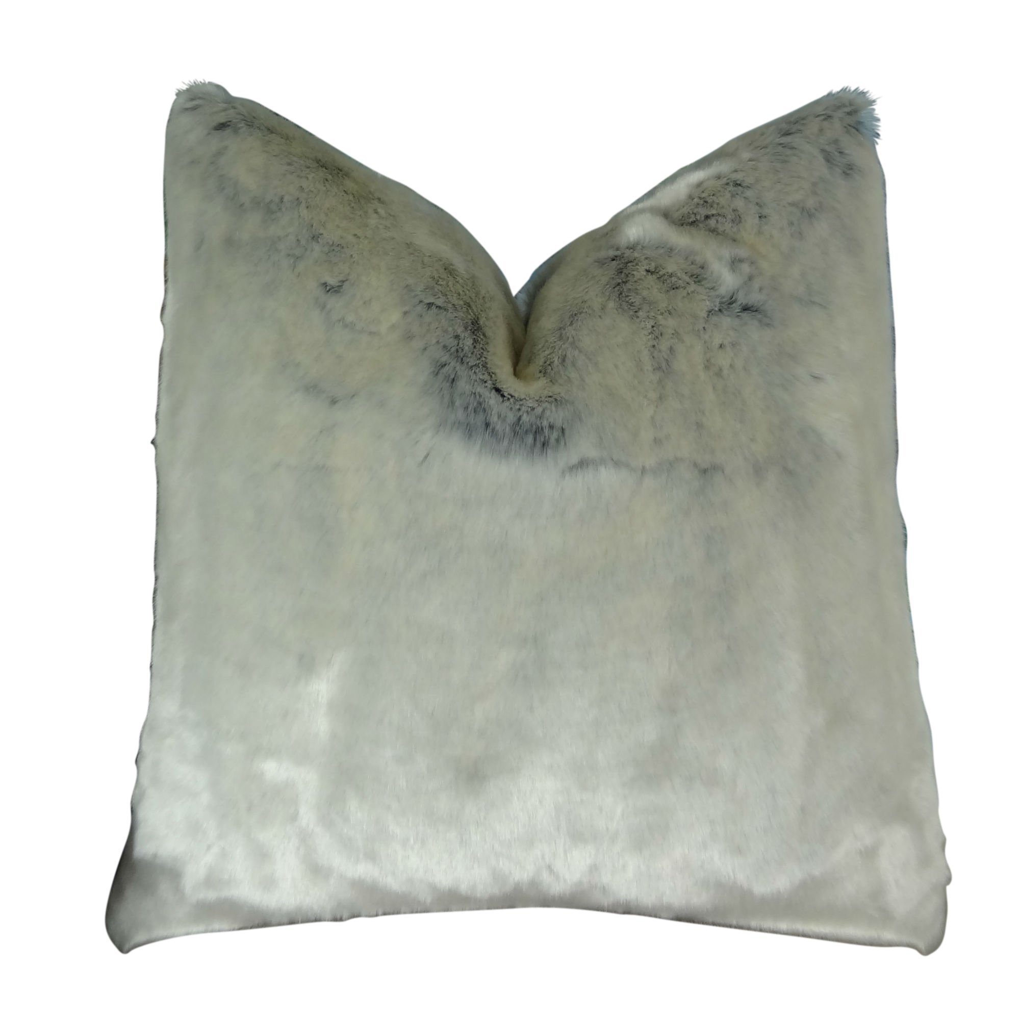 Luxury Ice Blue & White Faux Fur Throw Pillow - Soft Chinchilla-Style Pillow Cover with Blue Undertones - Made in USA - Perfect for Sofa, Bedroom Decor & Cozy Home Accents