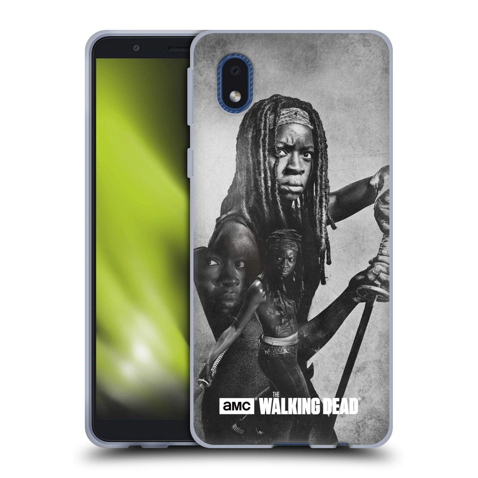 Head Case Designs Officially Licensed AMC The Walking Dead Michonne Double Exposure Soft Gel Case for Samsung Galaxy A01 Core (2020) - Durable Protection for Fans, Perfect for Daily Use & Show Enthusiasts