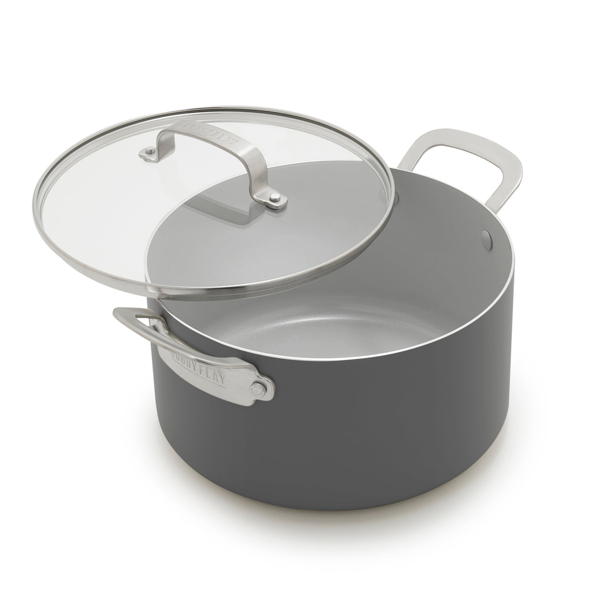 Bobby Flay by GreenPan Professional Ceramic Nonstick 6 Quart Stockpot with Lid - Graphite | Durable Cookware for Soups, Stews & Pasta | Induction Compatible & Oven Safe to 600°F