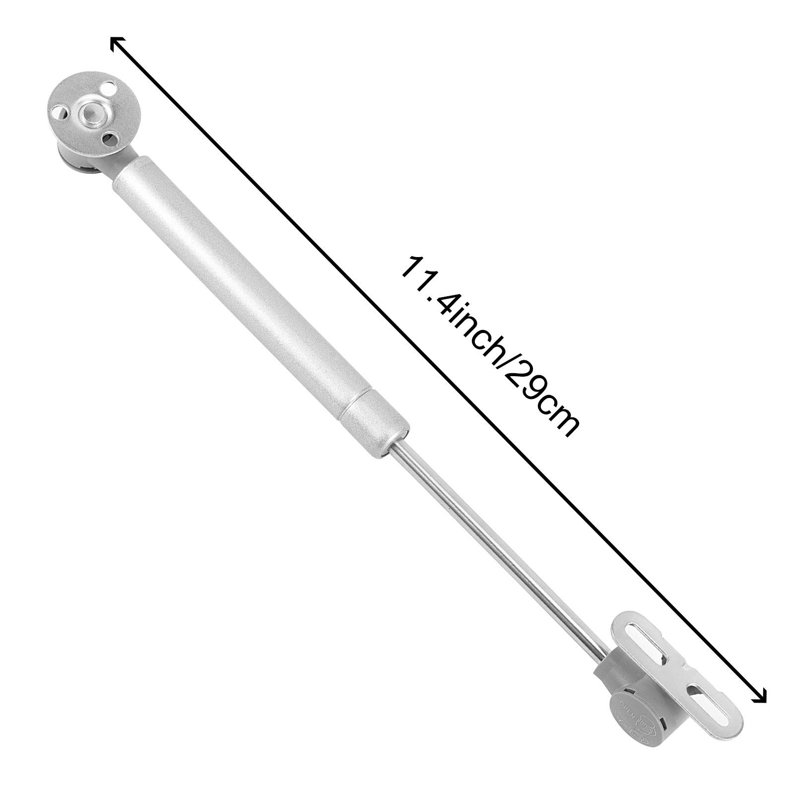 HAKZEON 20 Pack 100N Hydraulic Cabinet Hinges - 22.5LB Gas Strut Lift Support with Mounting Screws for Kitchen Cupboard & Cabinet Doors (Silver) | Perfect for Soft-Close Cabinet Doors & Easy Access Storage
