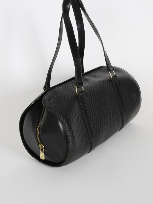 Authentic Louis Vuitton Soufflot Bag in Black Epi Leather - Luxury Designer Handbag for Women, Perfect for Work, Travel & Evening Events