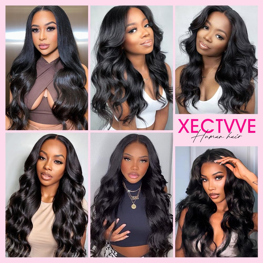 32 Inch Body Wave Lace Front Wigs Human Hair - Transparent 13x4 Lace Frontal Wig 180% Density - Pre Plucked with Baby Hair for Black Women - Perfect for Daily Wear, Parties & Special Occasions