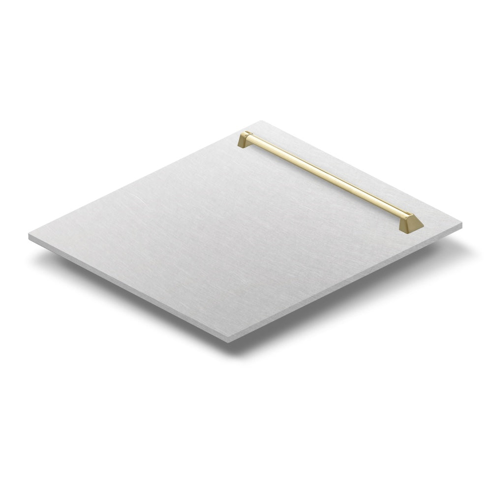 ZLINE Autograph Edition 24 Inch Built-In Dishwasher Panel with Polished Gold Handle | Stainless Steel & Color Options (DPMTZ 24 G) | Perfect for Modern Kitchens & Luxury Home Renovations
