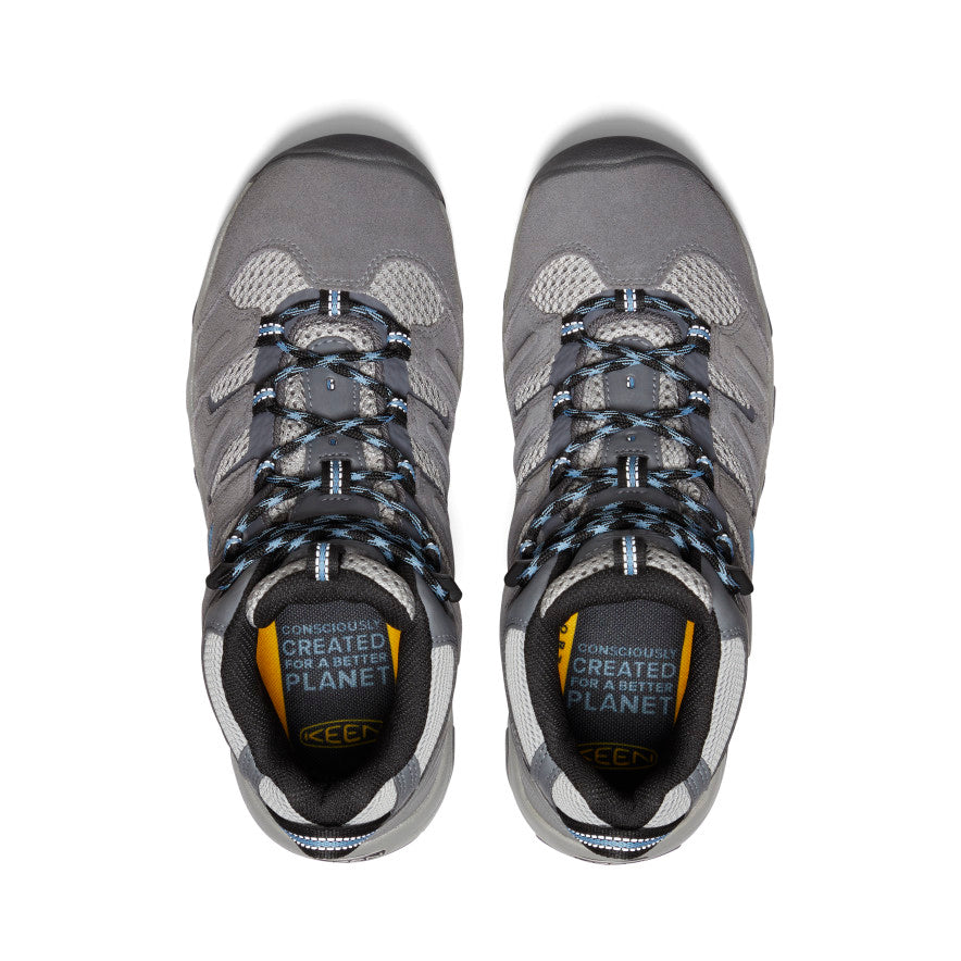 Women's Waterproof Hiking Boots - Steel Grey & Blue Heaven | Outdoor Trekking, Camping & Trail Walking Shoes for Women
