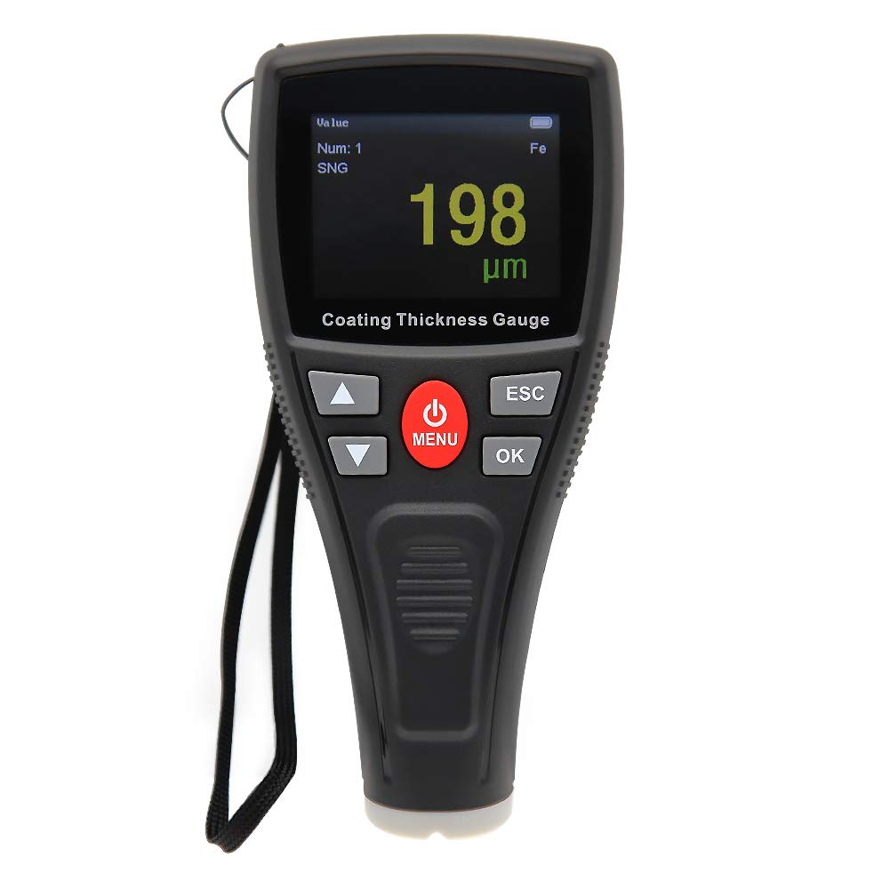 Digital Coating Thickness Gauge - Industrial Paint Thickness Meter for Metal, Wood & Plastic - AMF117 Lab Thickness Tester | Perfect for Automotive, Construction & Quality Control