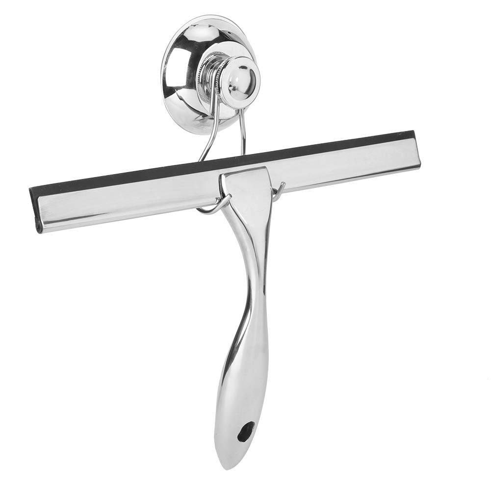 Premium Stainless Steel Window Wiper - Rust-Proof Glass Cleaner with Suction Cup Hook for Car, Bathroom, Tile & Table Glass Cleaning - Perfect for Home, Office & Auto Detailing