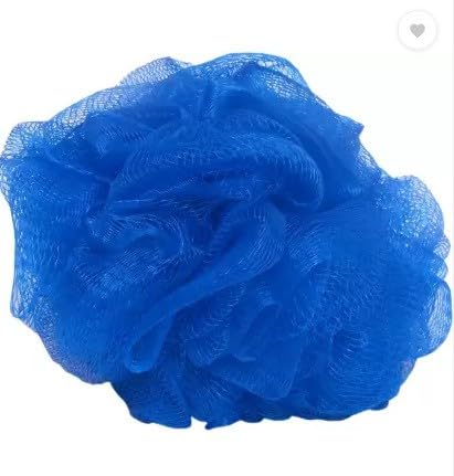 Premium Round Bath Sponge Loofah & Back Scrubber - Exfoliating Shower Sponge for Women & Men (Small Size, Blue) - Gentle Skin Cleansing & Body Scrub for Daily Shower & Spa Use