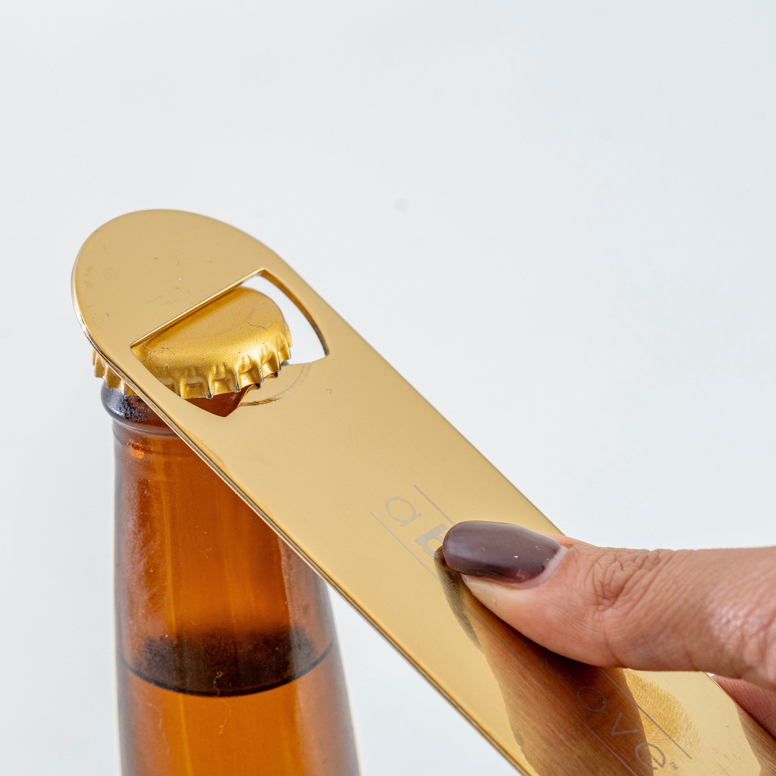 Premium Gold Bar Blade Bottle Opener - Heavy Duty Stainless Steel Beer Bottle Cap Lifter for Bartenders, Home Bars, Parties & Outdoor Events