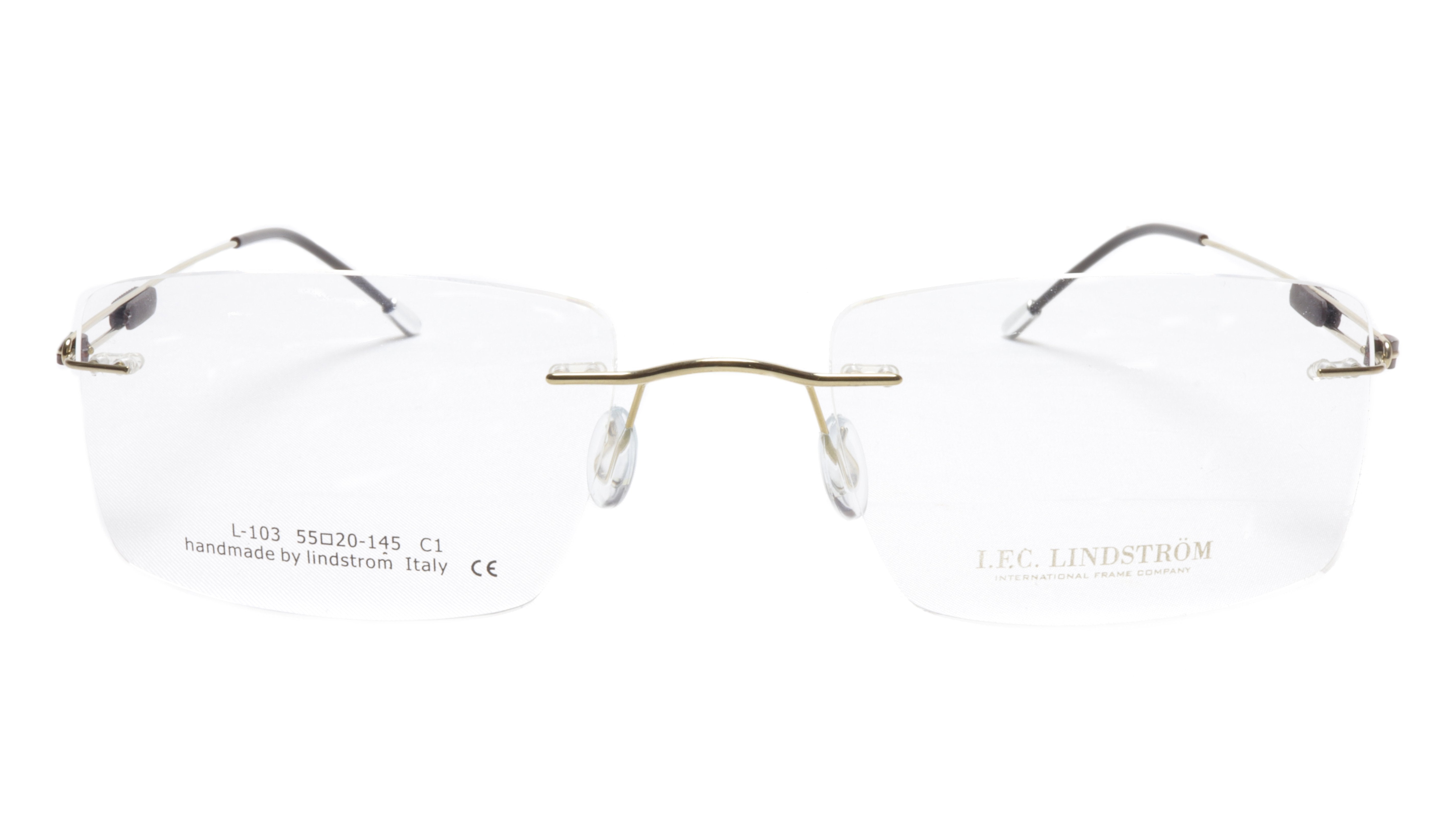 Premium LINDSTROM L 103 C1 Eyeglasses Frame - Gold & Black Metal Italian Handmade (55-20-145) | Stylish Reading & Fashion Glasses for Men & Women