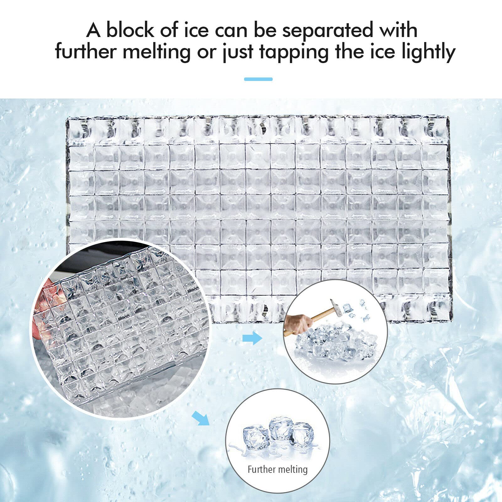 MAT EXPERT Commercial & Home Ice Maker Machine - 33lbs Stainless Steel Electric Ice Cube Maker with Storage Bin & Ice Shovel - Free Standing for Restaurants, Bars, Coffee Shops, Parties & Home Use - Perfect for Beverage Service, Cocktails & Entertaining
