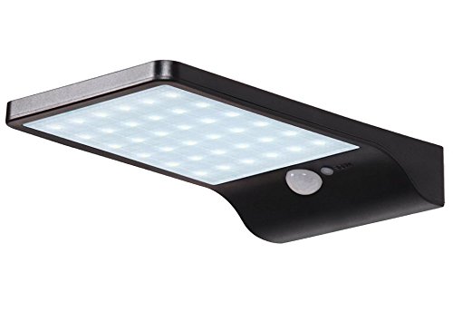 Solar Powered Outdoor Lights - 36 LED Super Bright Waterproof Motion Sensor Wall Sconces for Patio, Deck, Yard, Backyard, Pathway & Driveway (Black) | Perfect for Nighttime Security & Landscape Lighting