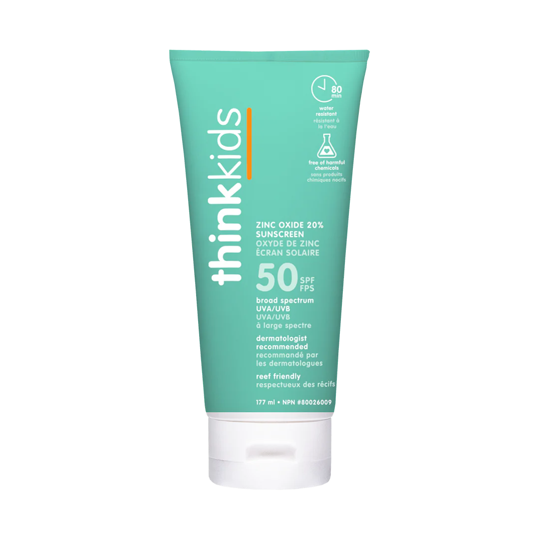 Thinksport Kids Mineral Sunscreen SPF 50+ - 6oz (177ml) - Safe, Non-Toxic & Water-Resistant Sun Protection for Children - Perfect for Beach, Pool & Outdoor Activities