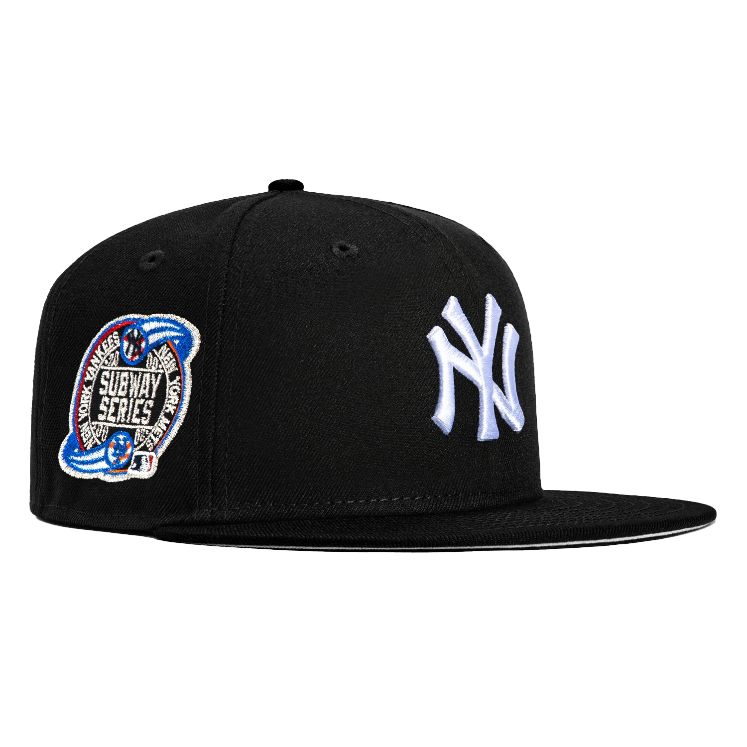 New Era 59Fifty New York Yankees Subway Series Patch Snapback Hat - Black & White Adjustable Baseball Cap for Men & Women | Game Day, Streetwear Fashion, Sports Fan Gift